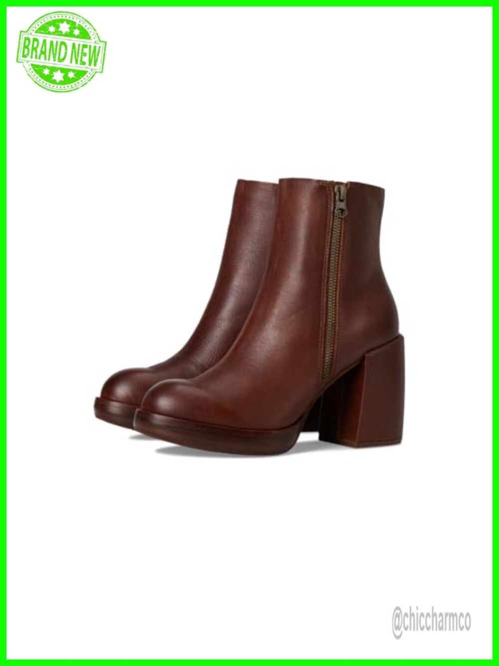 Kork-Ease Aime Leather Ankle Boots with Zippered Side Closure and Stacked